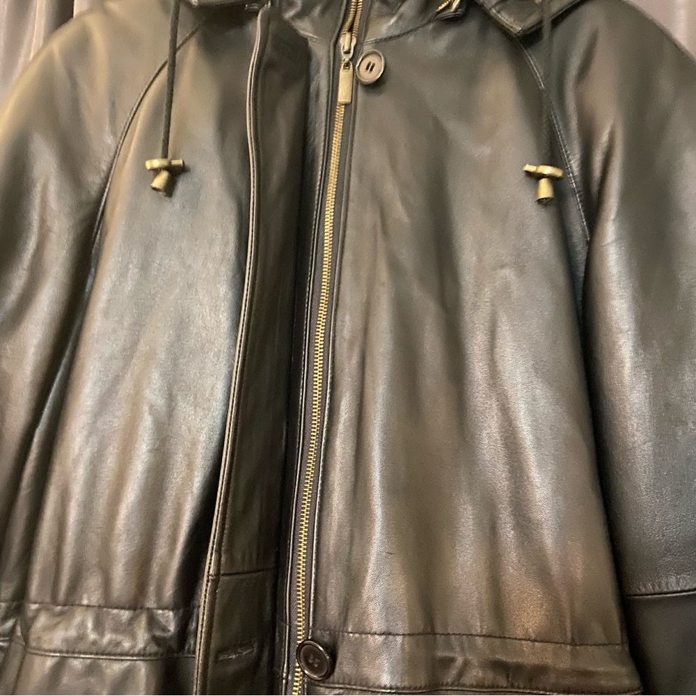 Bromley Sport Black Leather Jacket Size Large Gem